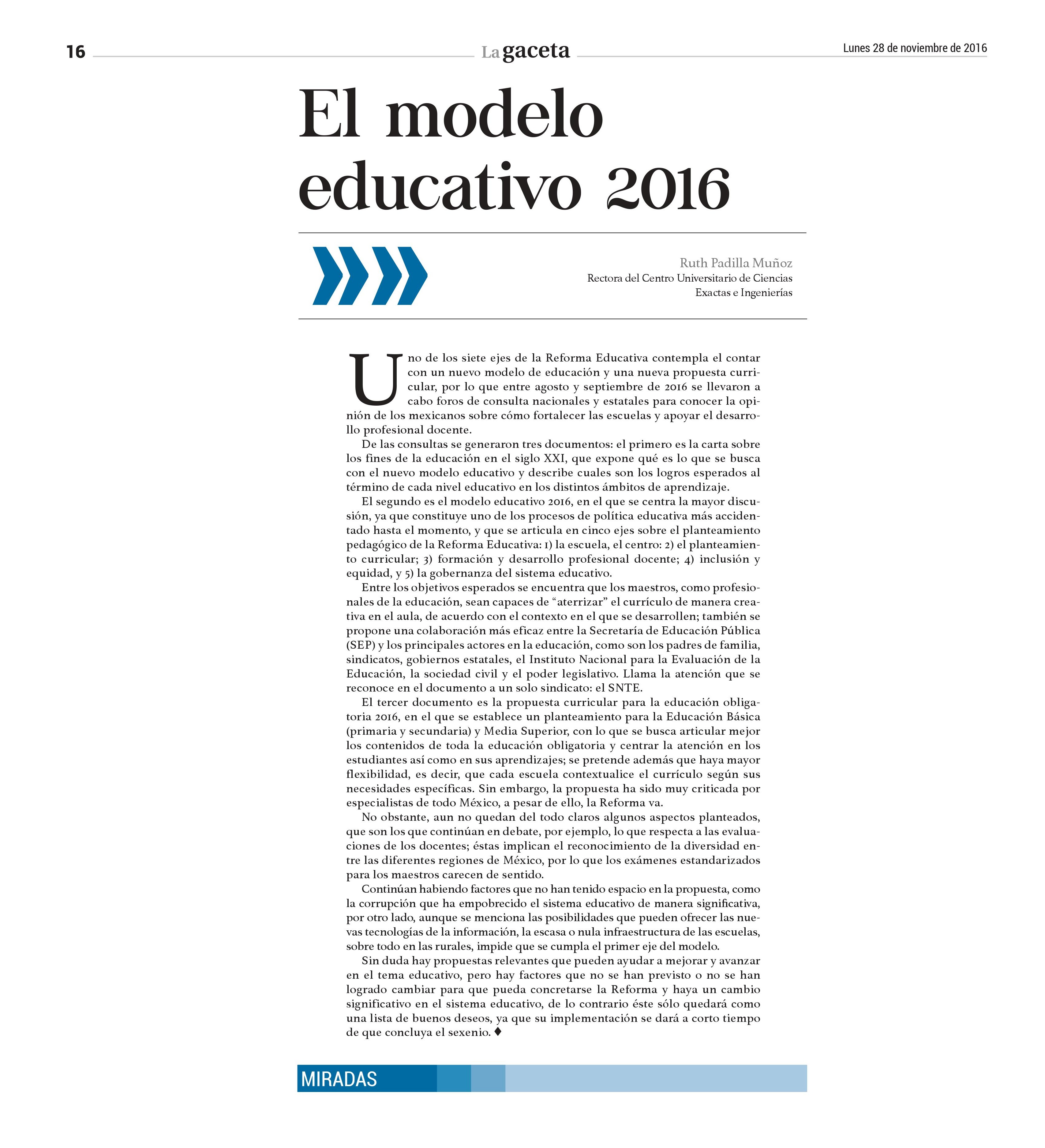 El modelo educativo 2016 | Centro Universitario de Ciencias Exactas e  Ingenierías